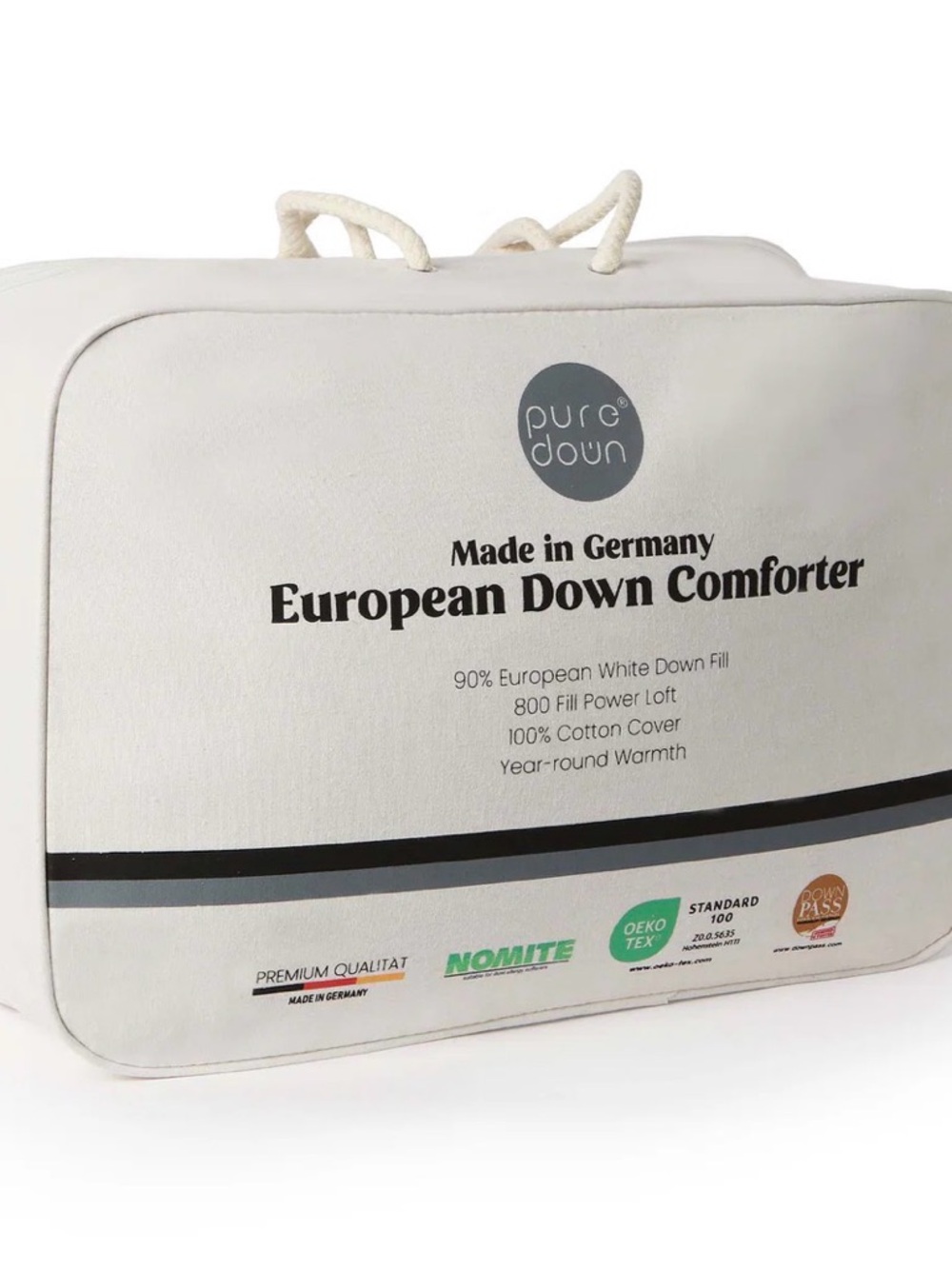 Pure Down Made in Germany 800 Fill Power European White Down Comforter - King